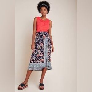 Anthropologie Maeve “Fiorenza” Wrap Midid Skirt